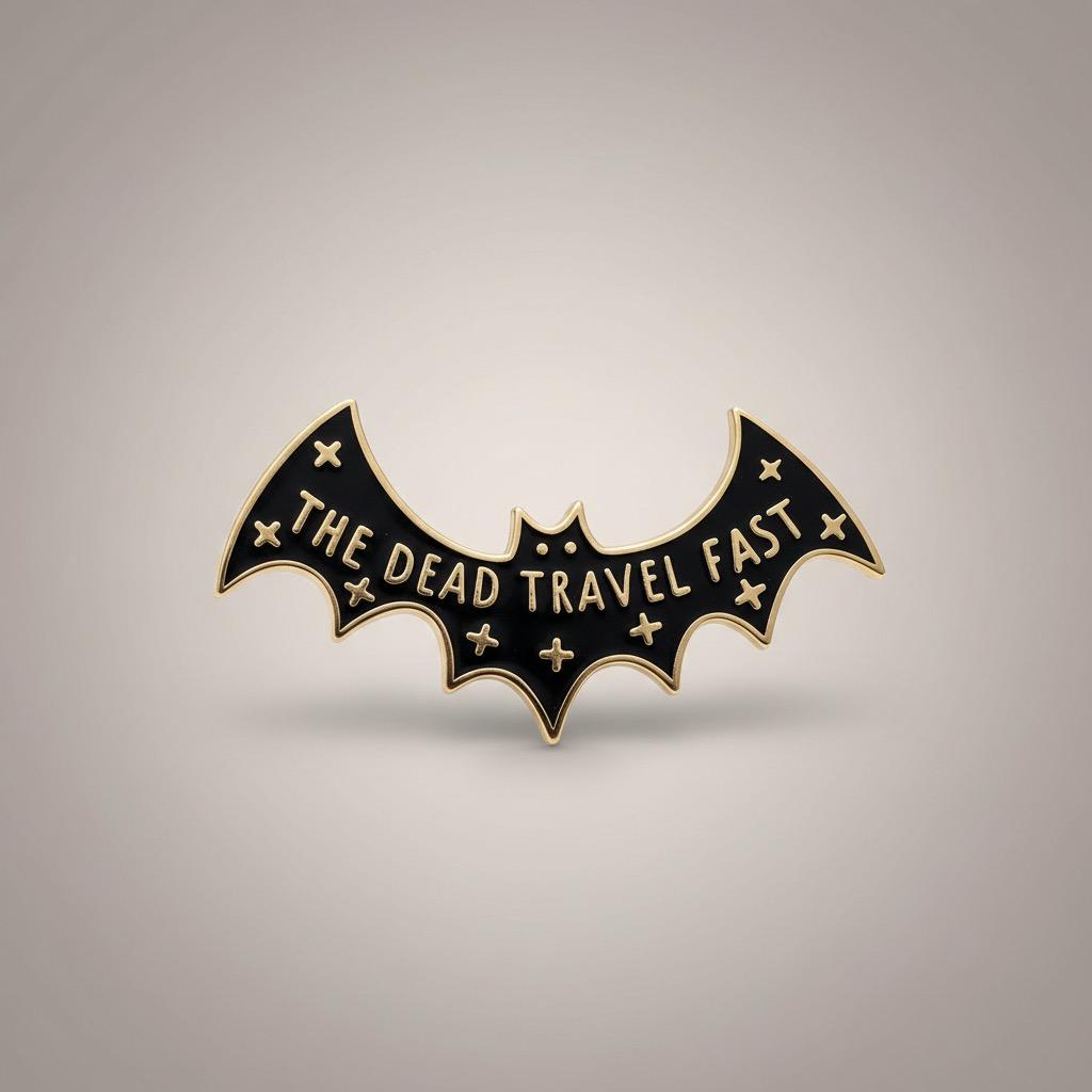The Dead Travel Fast, literary enamel pin