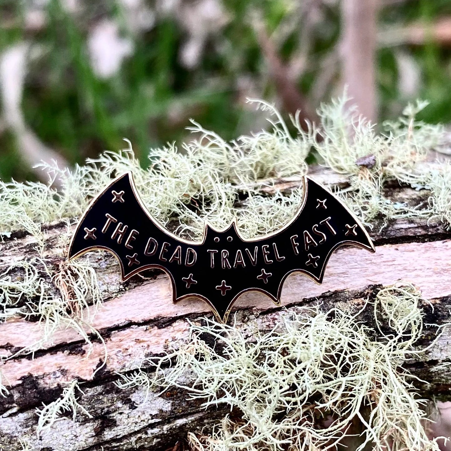 The Dead Travel Fast, literary enamel pin