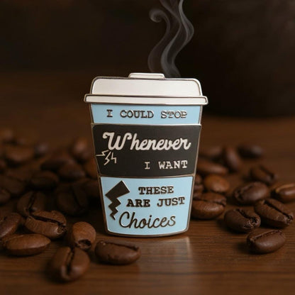 Detective coffee, literary enamel pin
