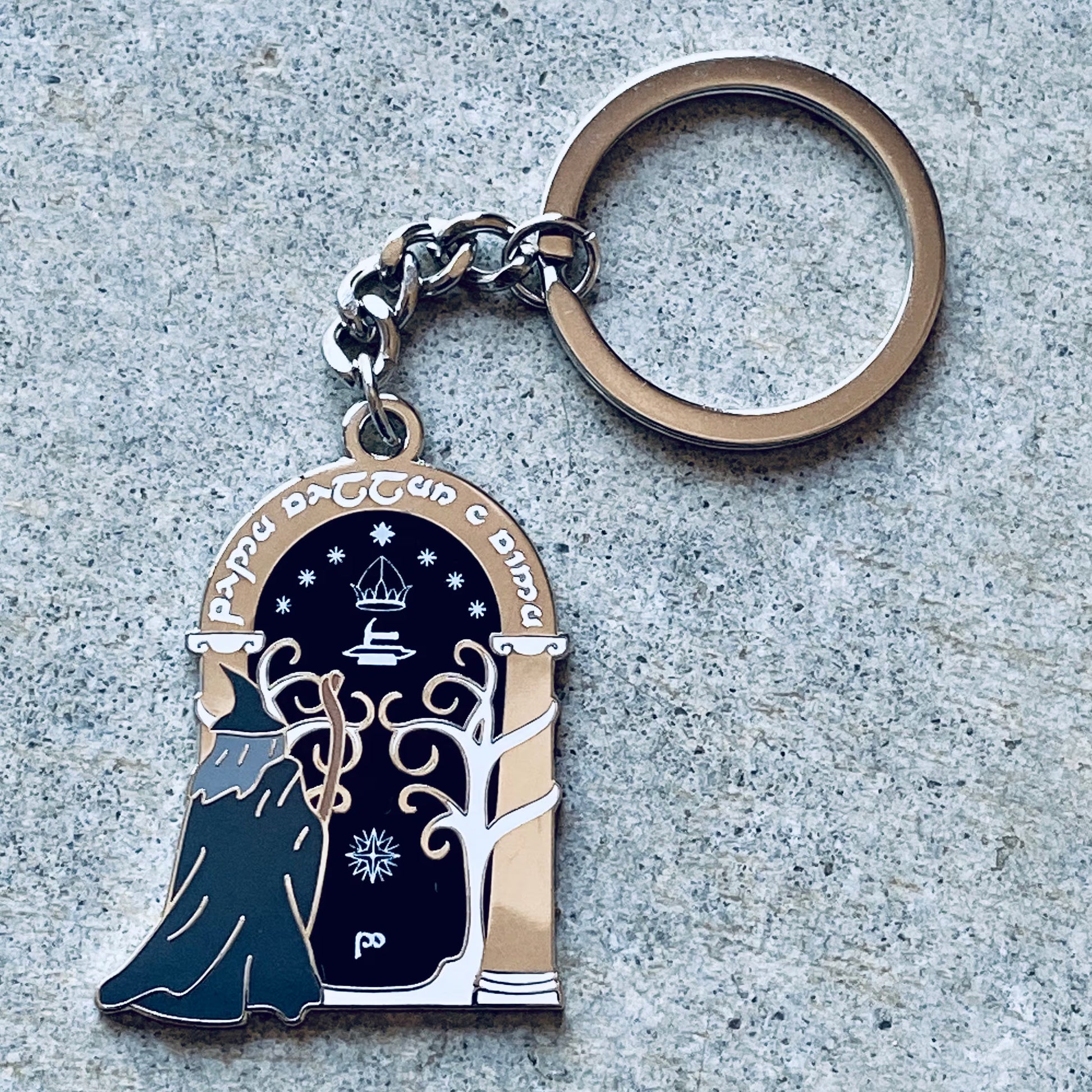Doors of Durin Keychain, LOTR enamel pin