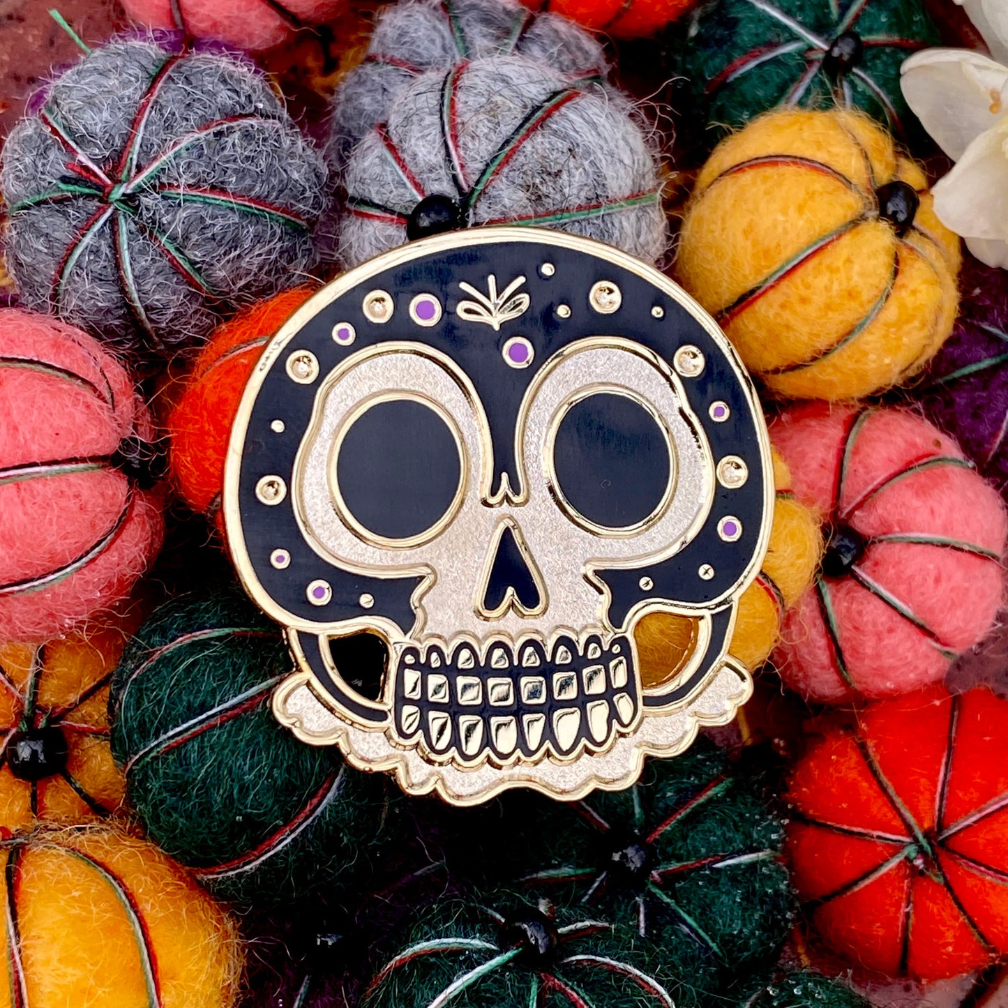 Ebon Grin, witchy enamel pin