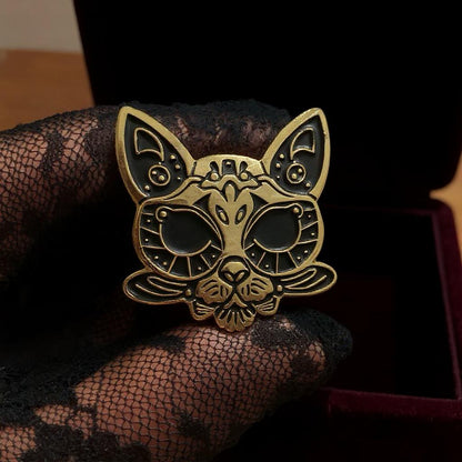 Enchanted Familiar Cat, witchy enamel pin
