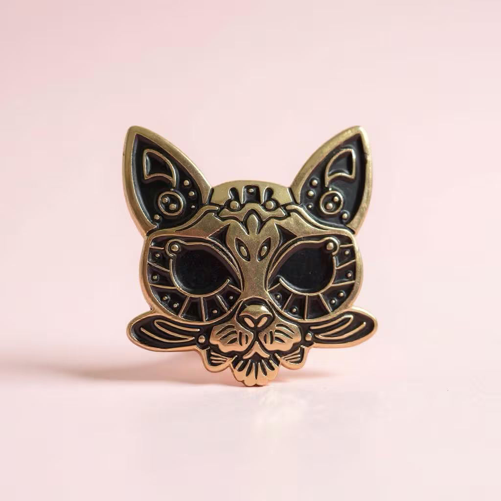 Enchanted Familiar Cat, witchy enamel pin