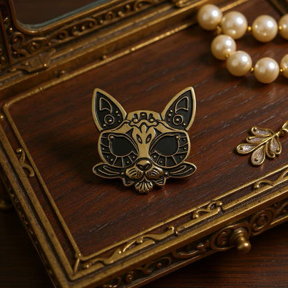 Enchanted Familiar Cat, witchy enamel pin