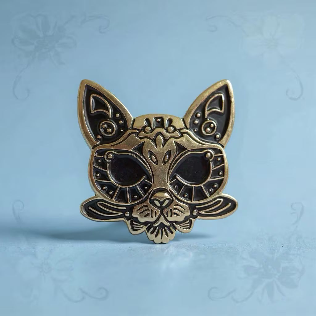 Enchanted Familiar Cat, witchy enamel pin