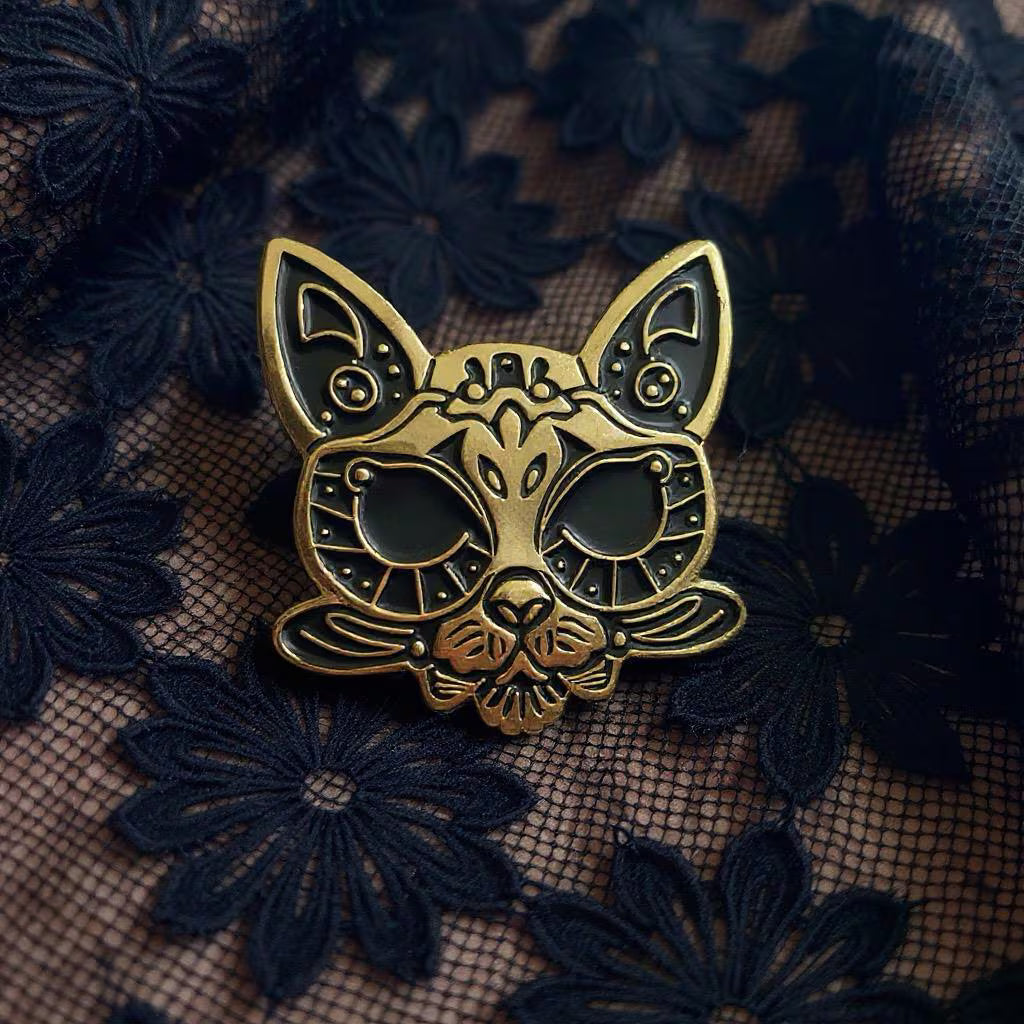 Enchanted Familiar Cat, witchy enamel pin
