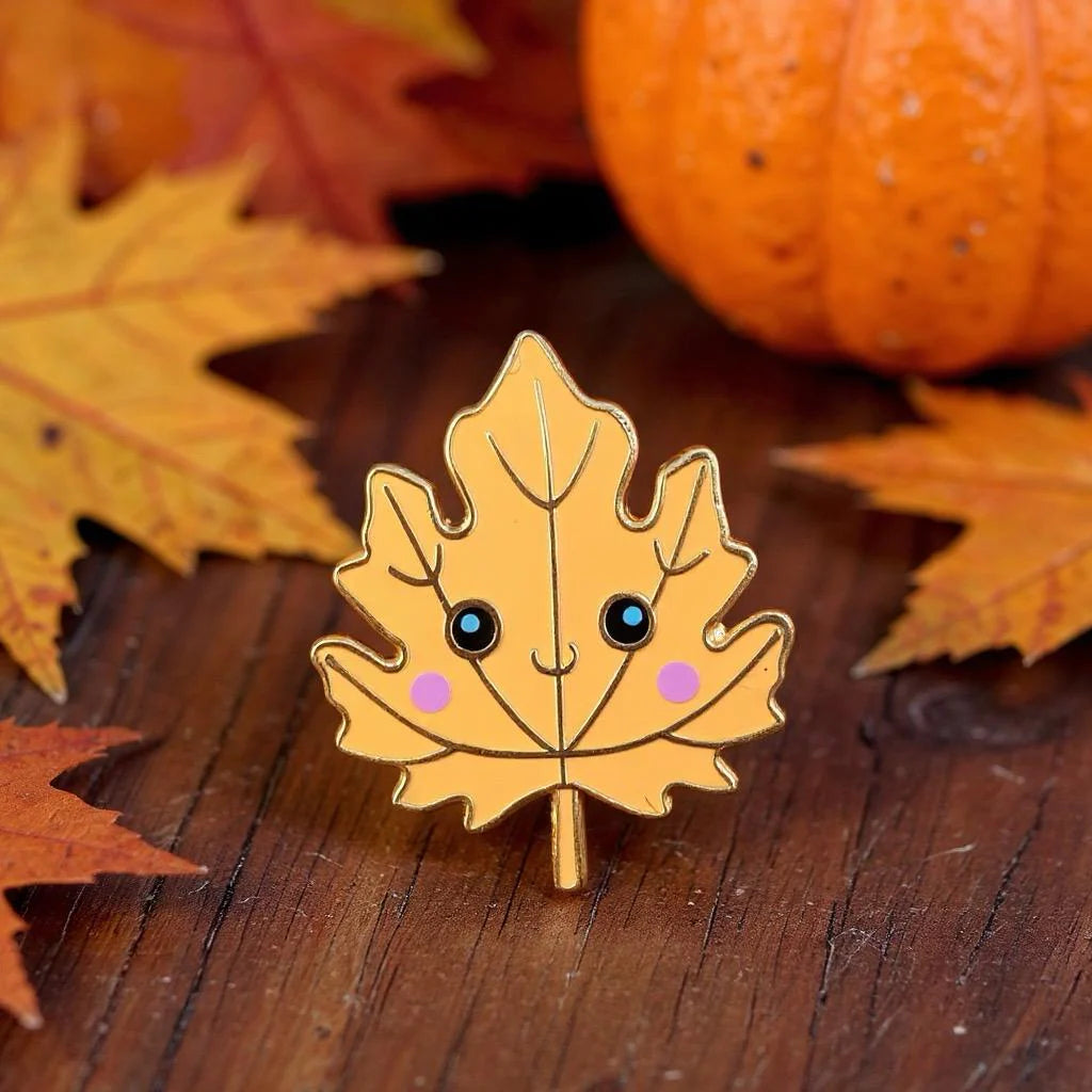 Fleur the Leaf, kawaii enamel pin