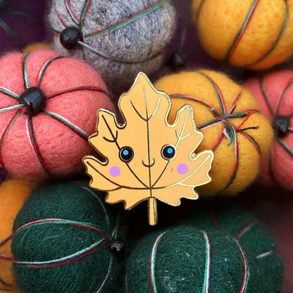 Fleur the Leaf, kawaii enamel pin