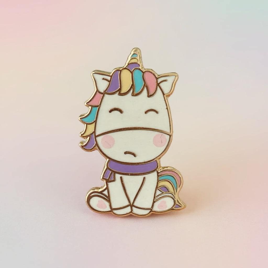 Grumpy Unicorn, kawaii enamel pin