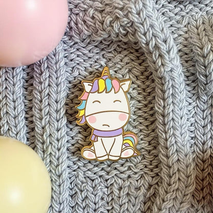 Grumpy Unicorn, kawaii enamel pin