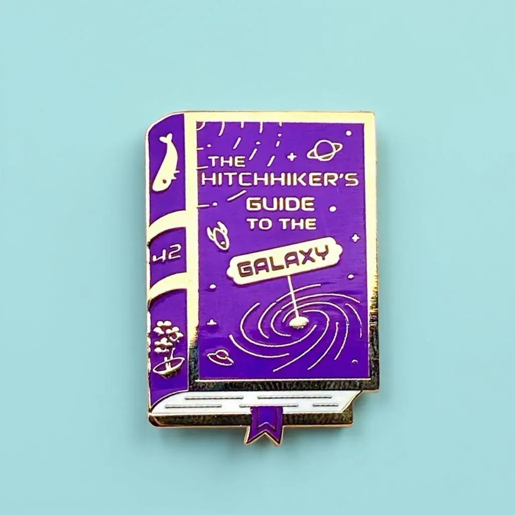 Hitchhiker's Guide, literary enamel pin