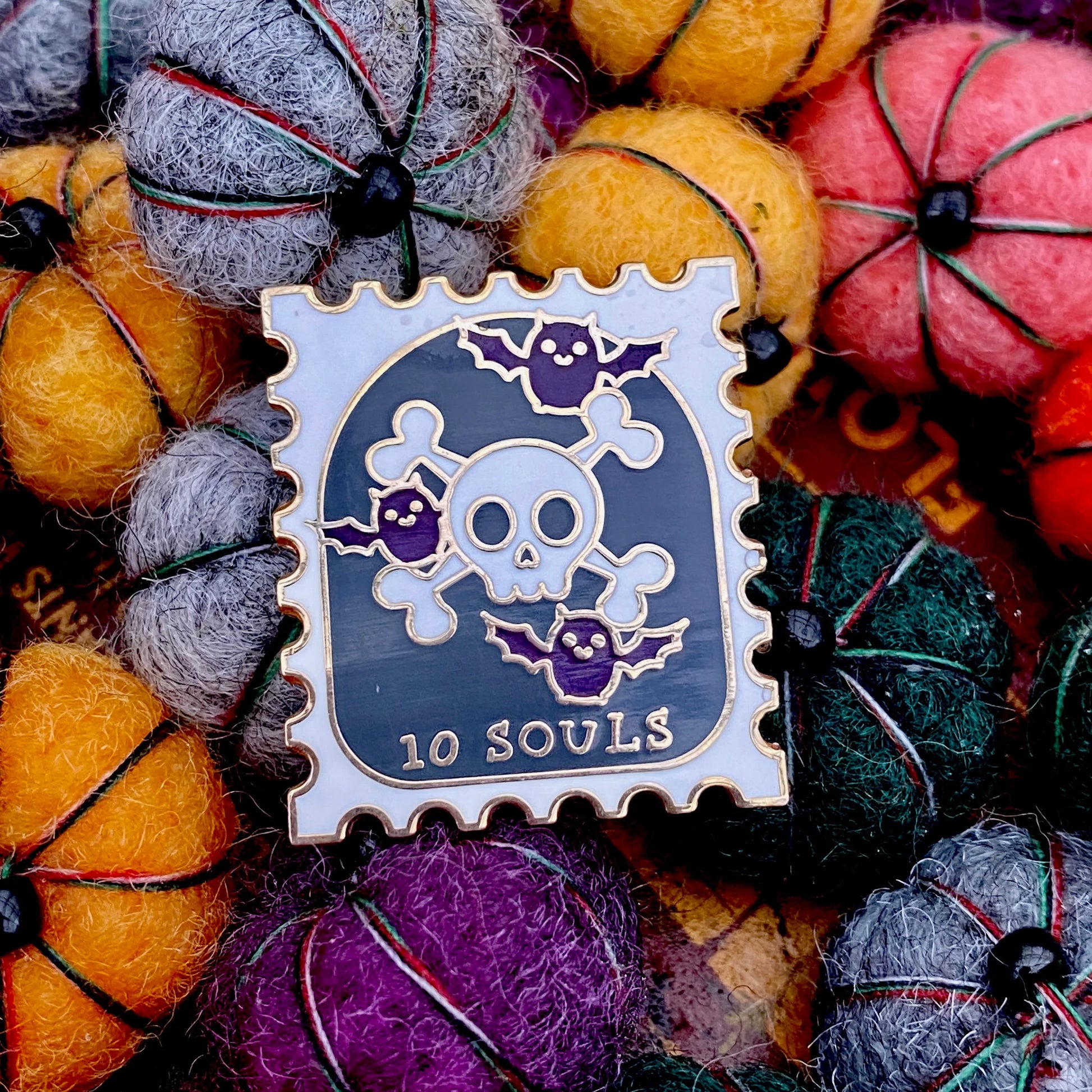 Halloween Soul Stamp, witchy enamel pin