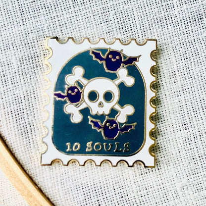 Halloween Soul Stamp, witchy enamel pin