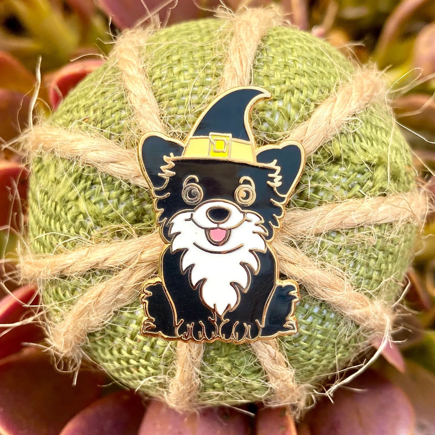 Halloween Witch Dog, witchy enamel pin