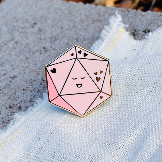 Happy Dice DnD D20, D&D enamel pin
