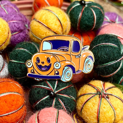 Hauntmobile Car, witchy enamel pin