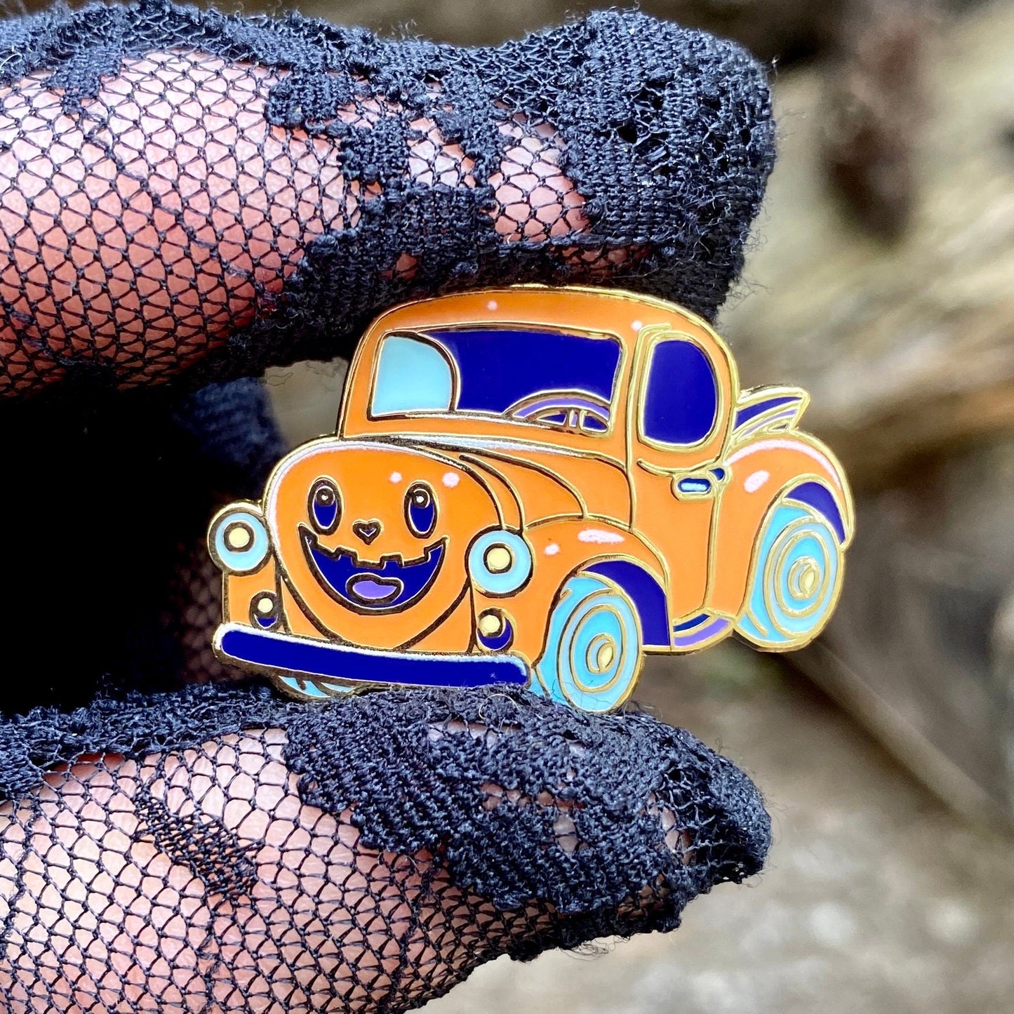 Hauntmobile Car, witchy enamel pin