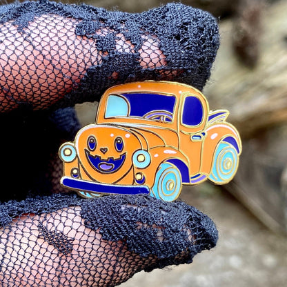 Hauntmobile Car, witchy enamel pin