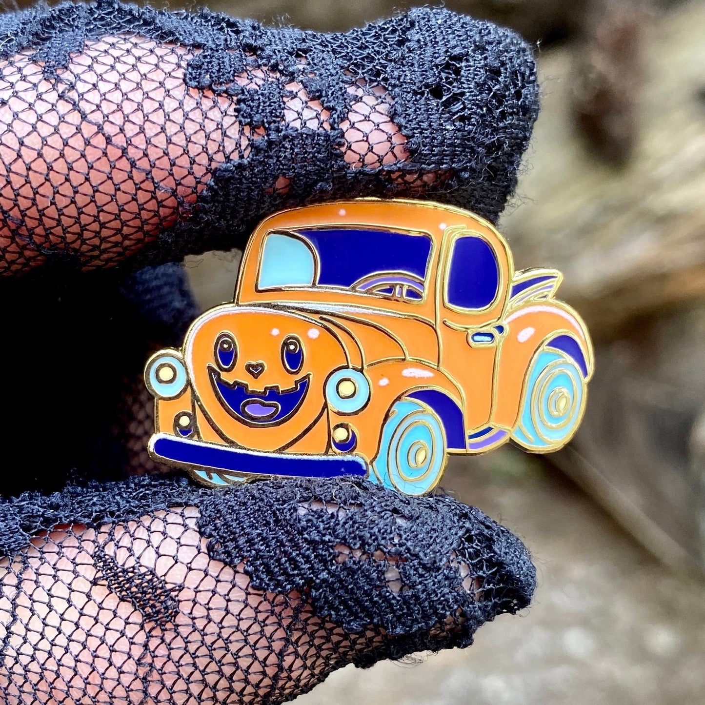 Hauntmobile Car, witchy enamel pin