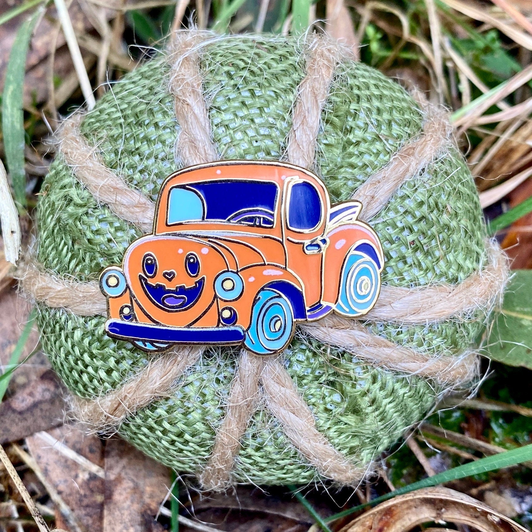 Hauntmobile Car, witchy enamel pin