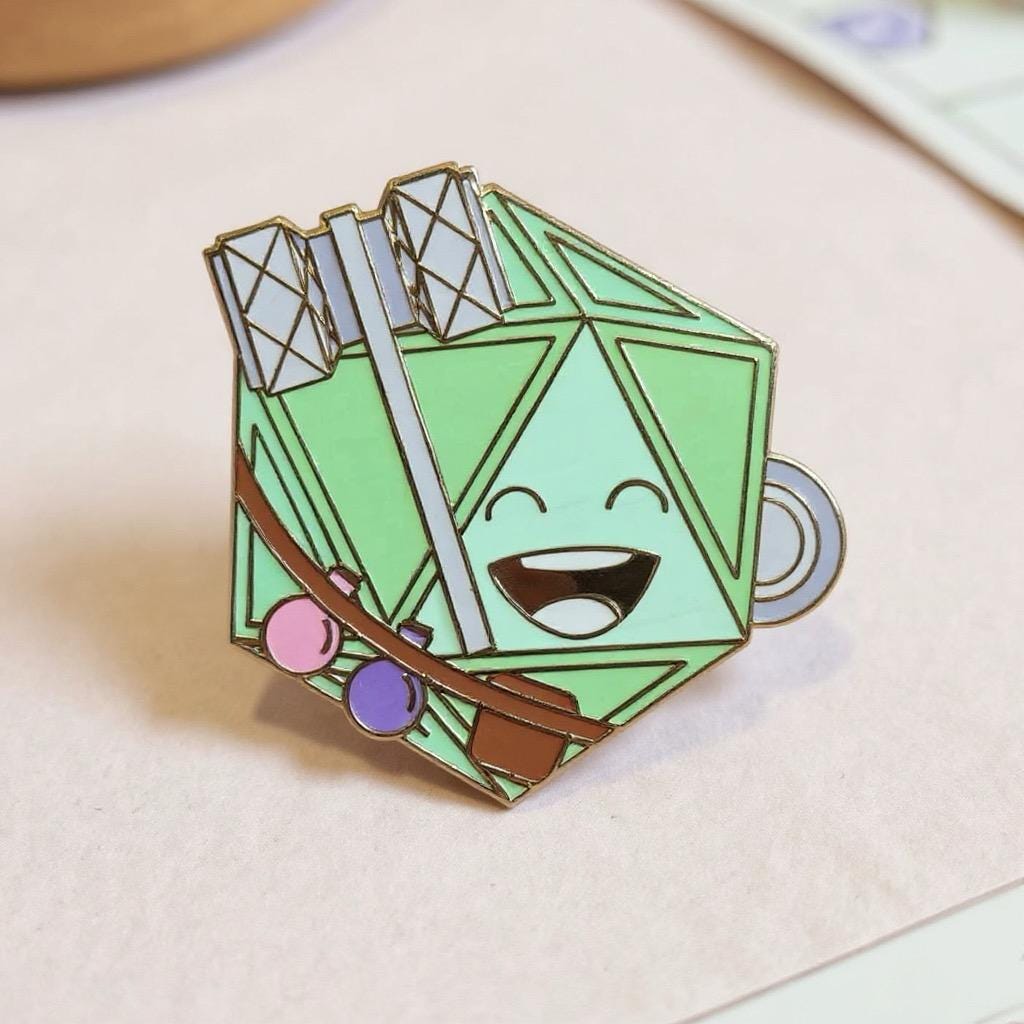 Healer D20, D&D enamel pin