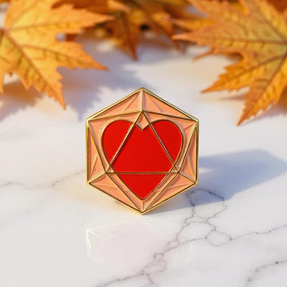 Heart Dice, D&D enamel pin