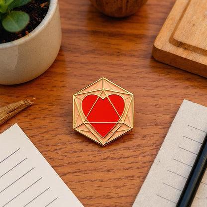 Heart Dice, D&D enamel pin