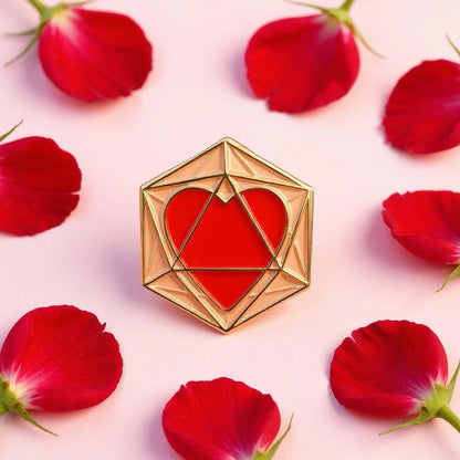 Heart Dice, D&D enamel pin