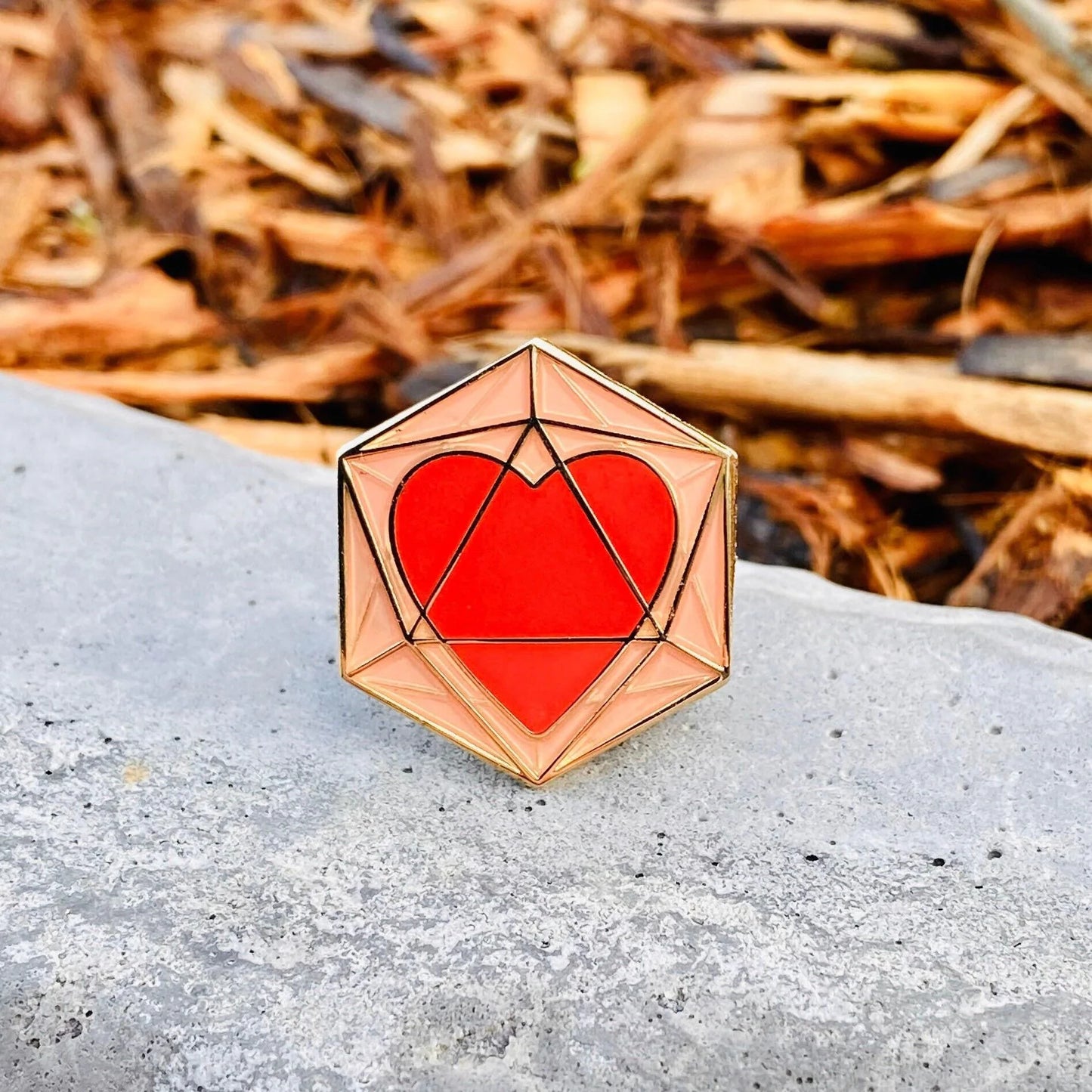 Heart Dice, D&D enamel pin