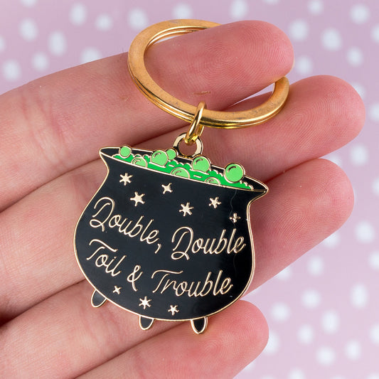 Witch's Cauldron Enamel Keyring