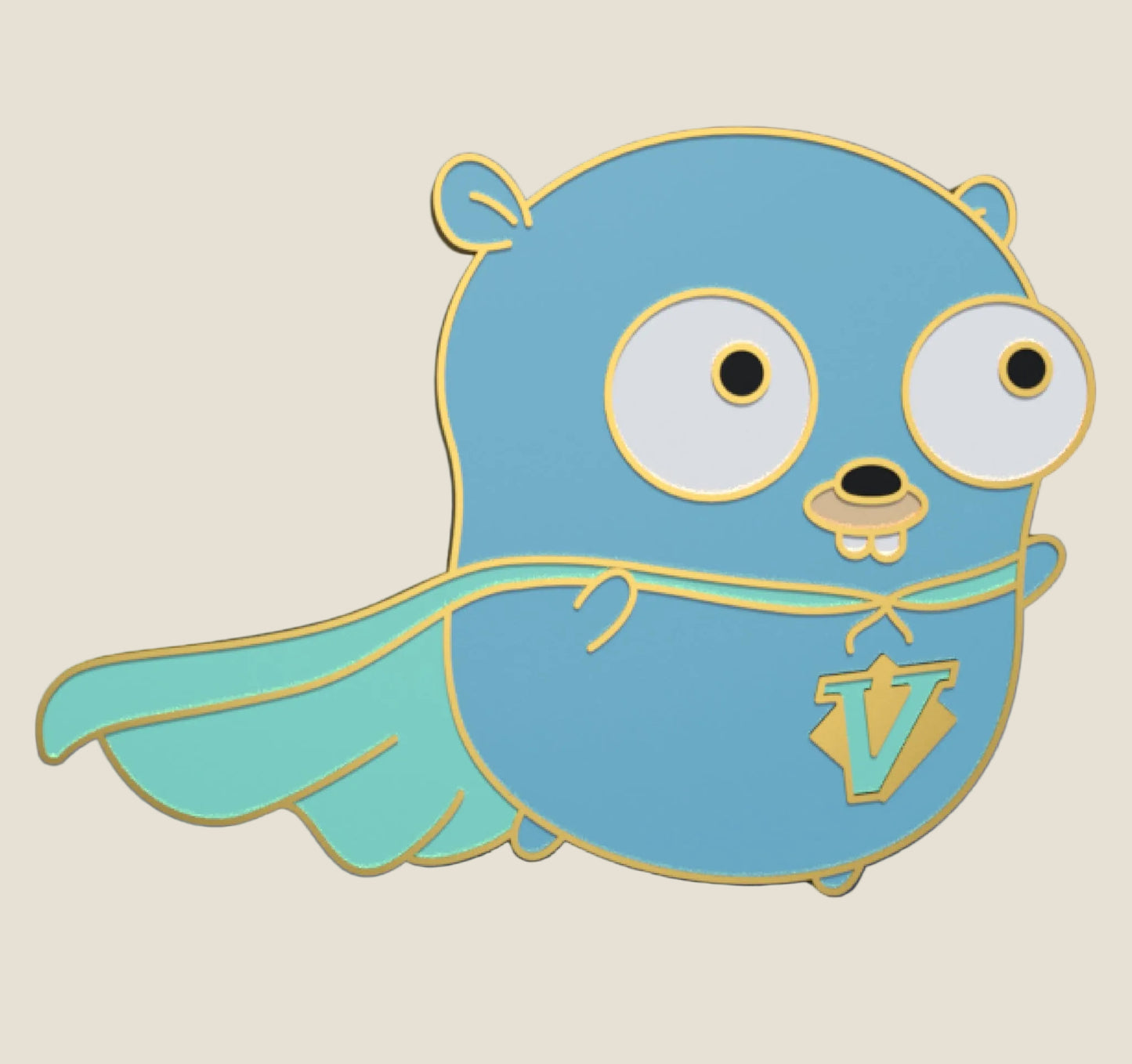 Vim-Go Gopher Pin, enamel pin