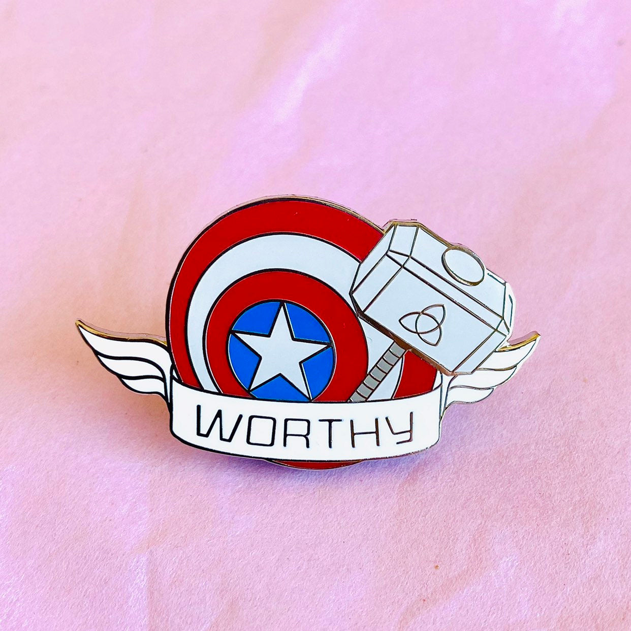 Worthy enamel pin