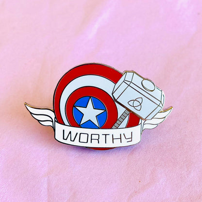Worthy enamel pin