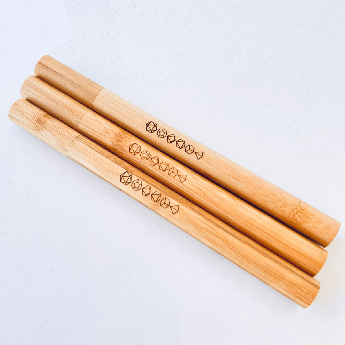 Dice Glass Straw with bamboo case, glass straw printed with dice