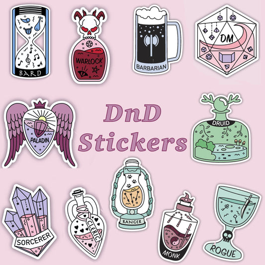 D&D Vessel Sticker Pack — all 11 classes