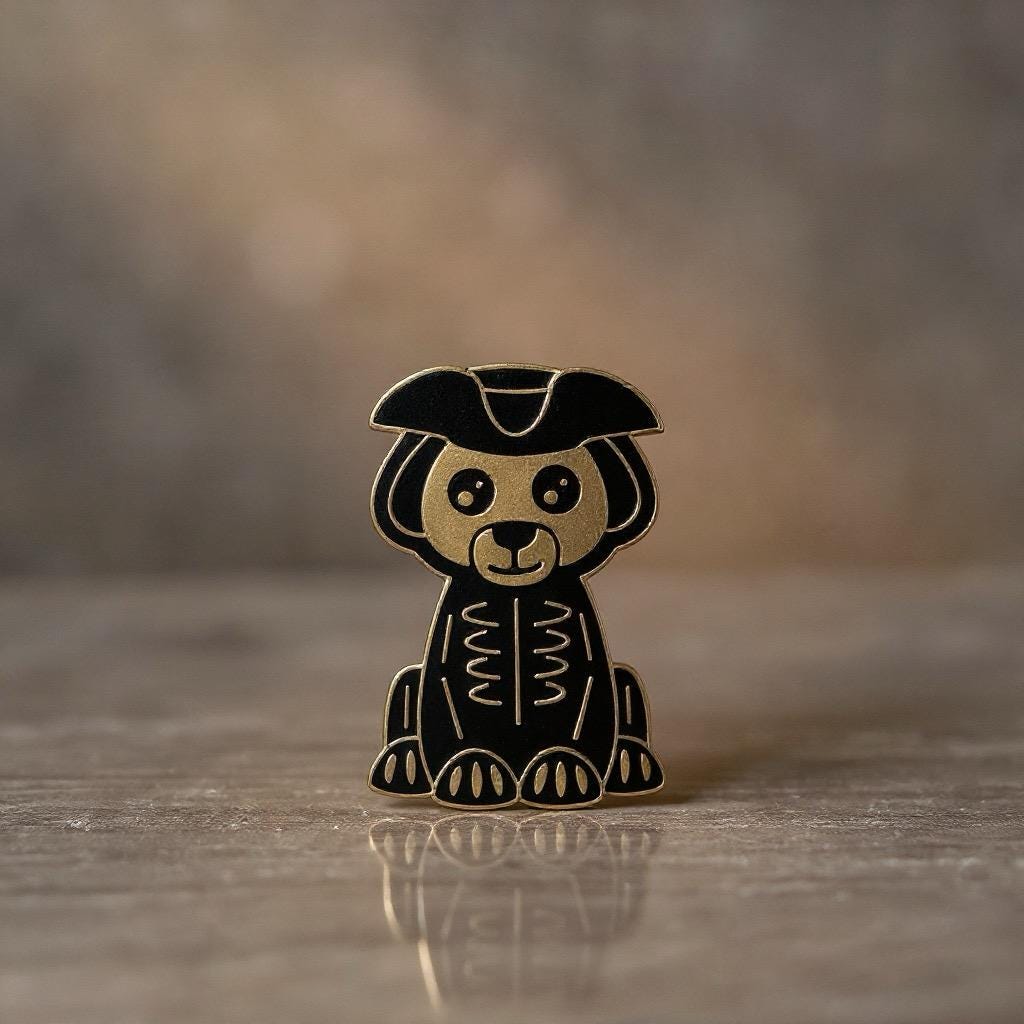 Skeleton Dog Pin