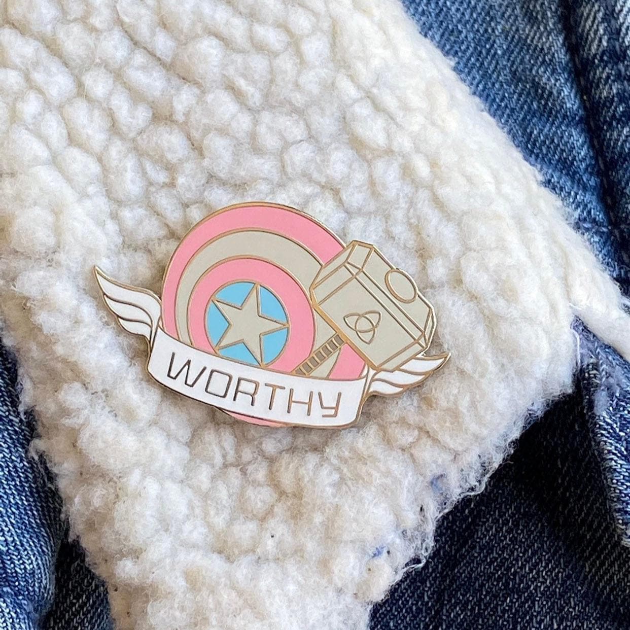 Worthy enamel pin