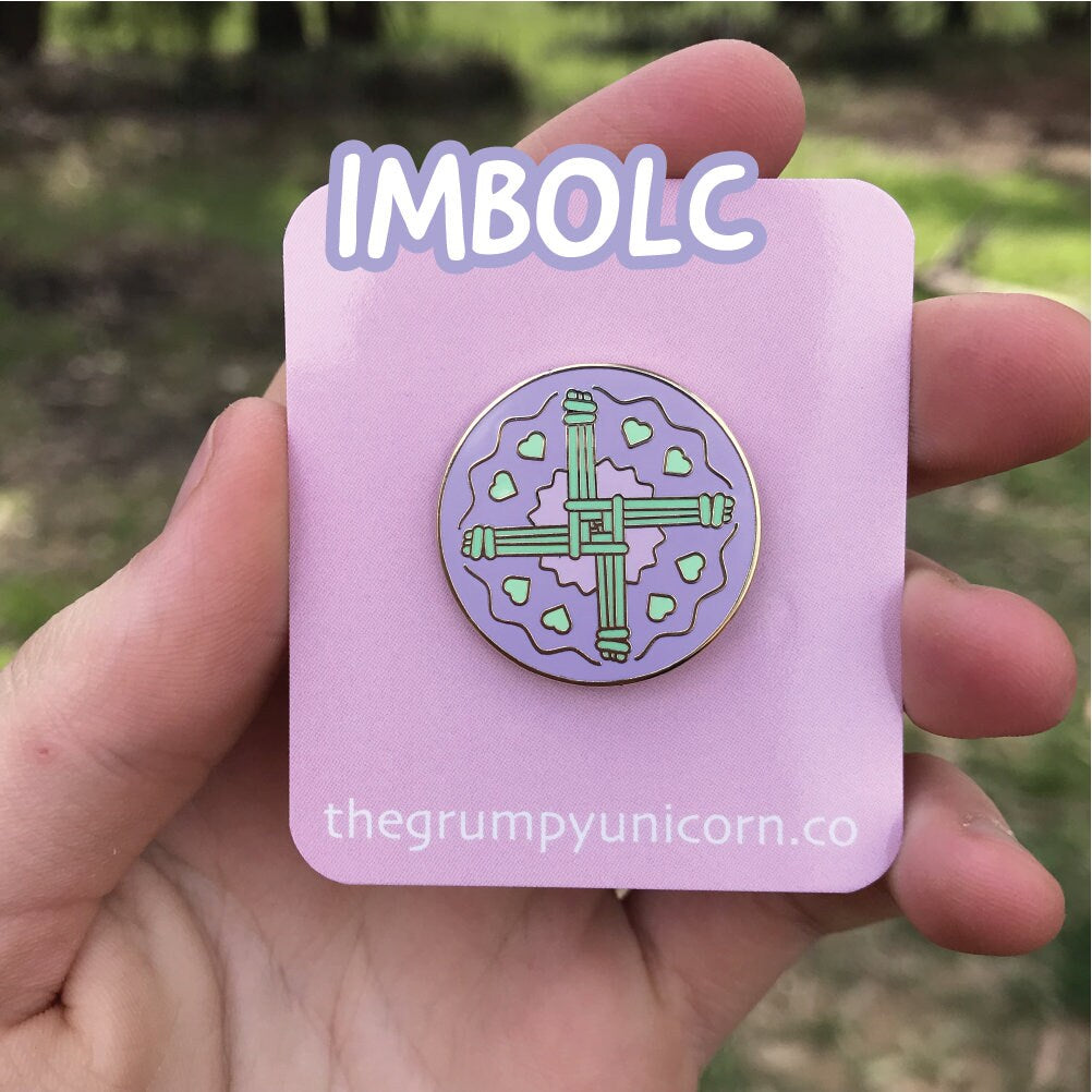 Celtic Sabbat Seasons Imbolc, witchy enamel pin