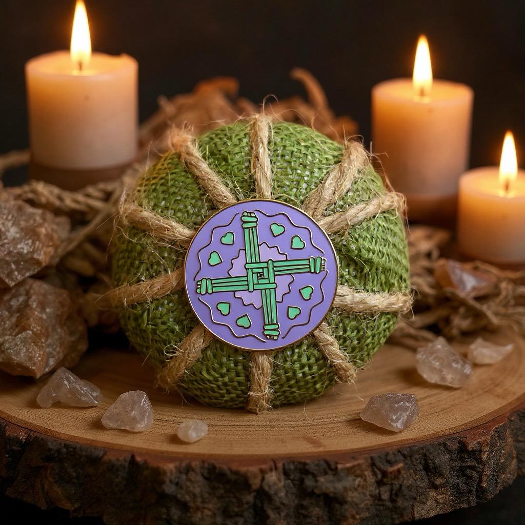 Celtic Sabbat Seasons Imbolc, witchy enamel pin