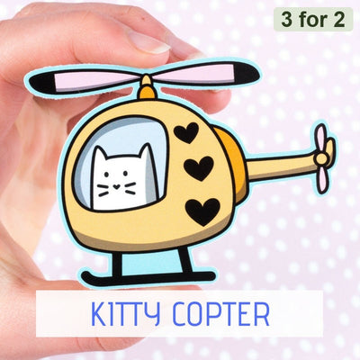 Kittycopter Sticker