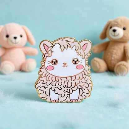 Lamb, kawaii enamel pin