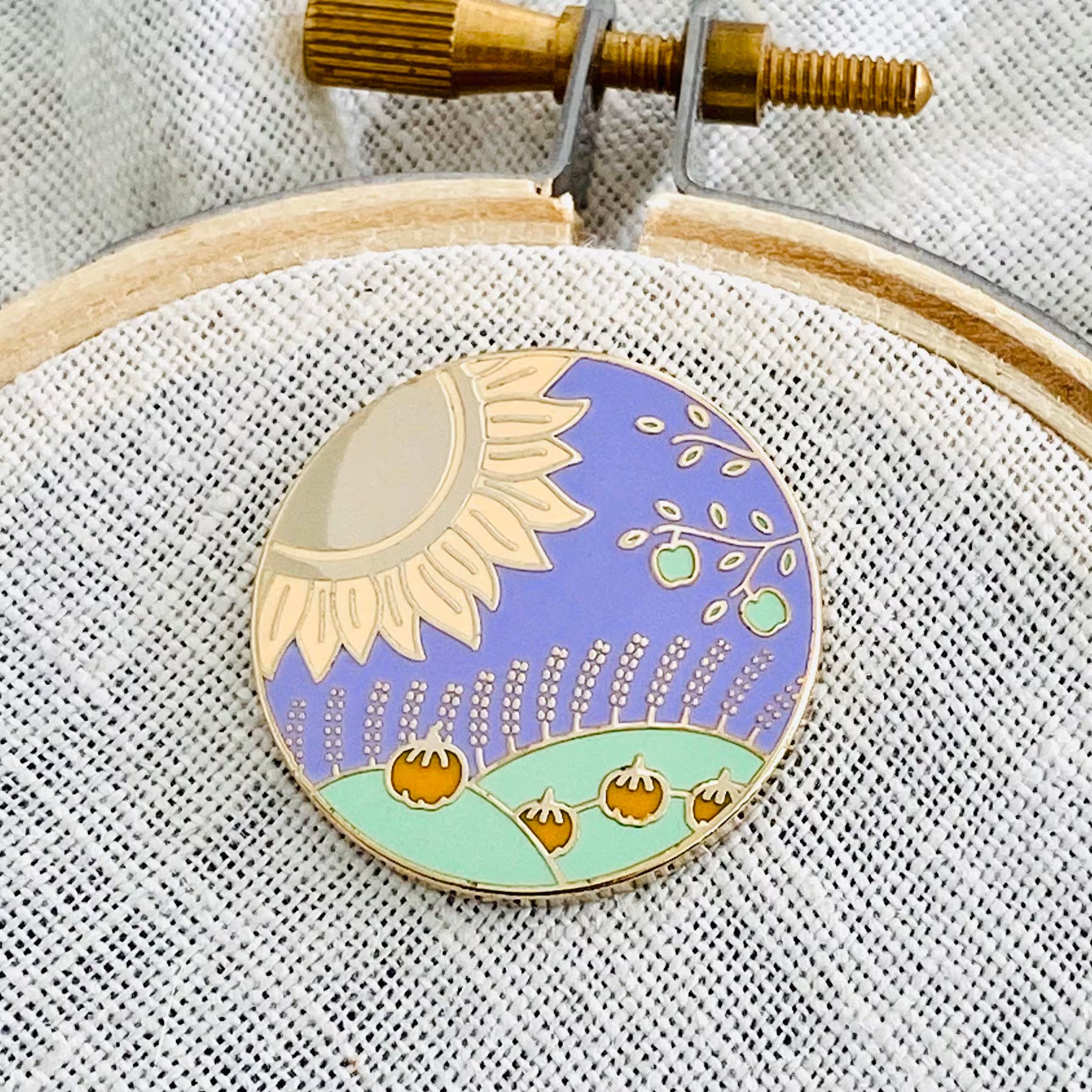 Celtic Sabbat Seasons Lammas, witchy enamel pin