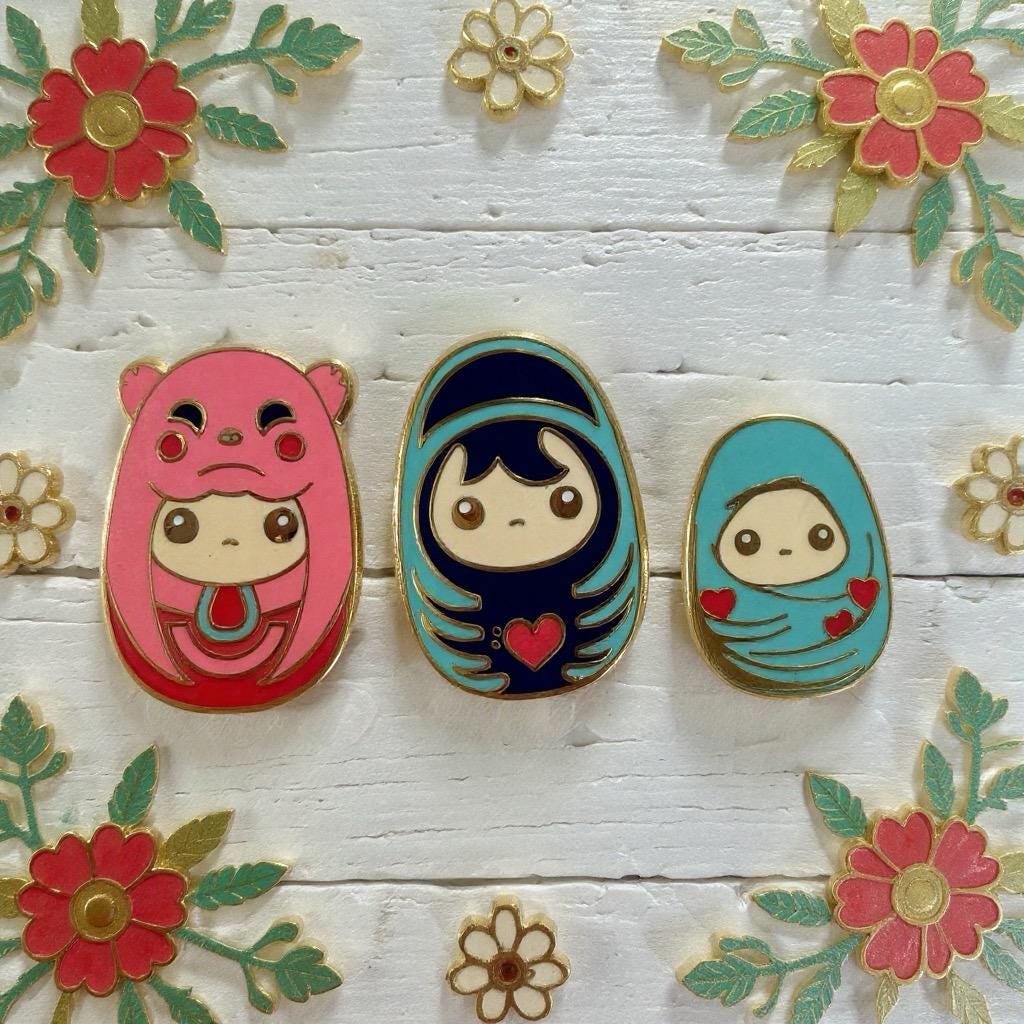 Little Heart Guardians, kawaii enamel pin