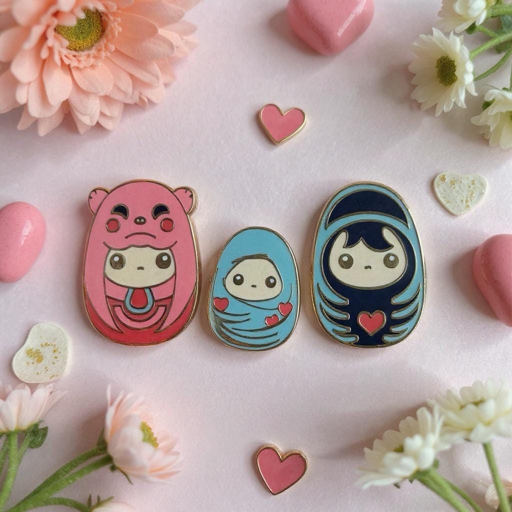 Little Heart Guardians, kawaii enamel pin