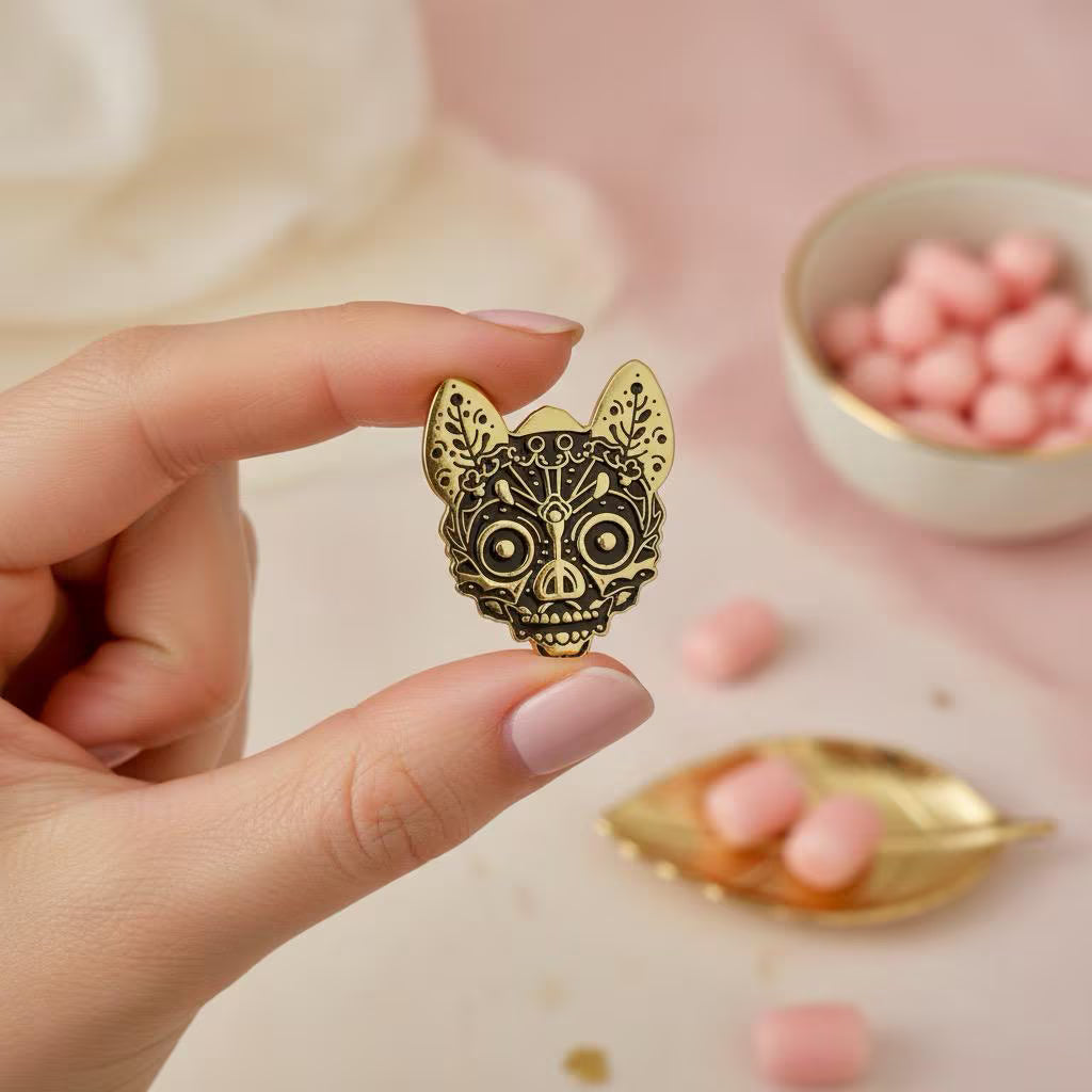 Macabre Bat, witchy enamel pin