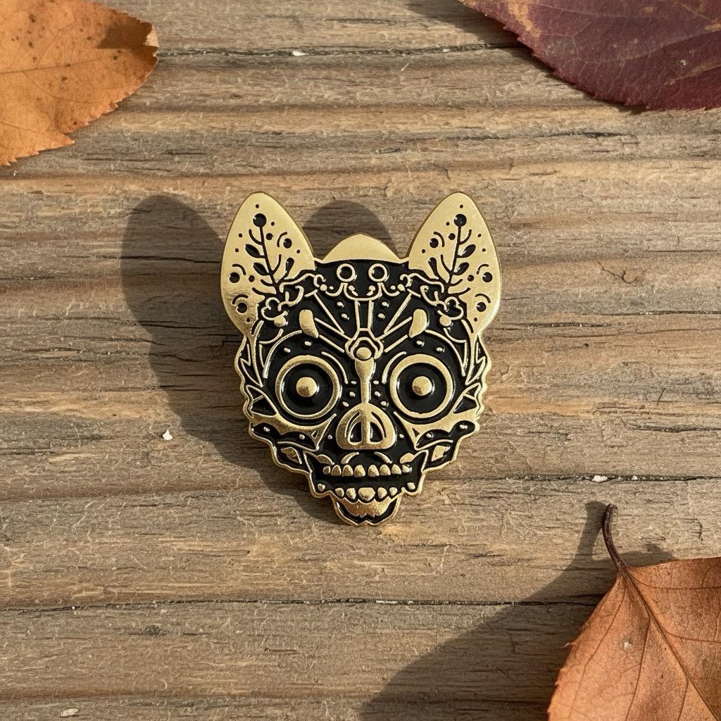 Macabre Bat, witchy enamel pin
