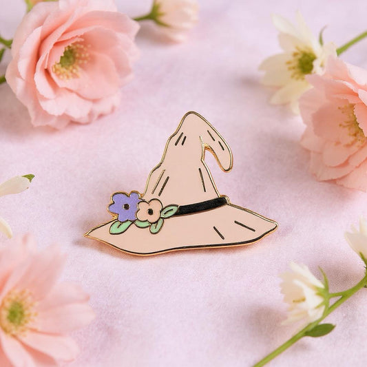 Magic Blossom Witch Hat, witchy enamel pin