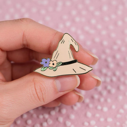 Magic Blossom Witch Hat, witchy enamel pin