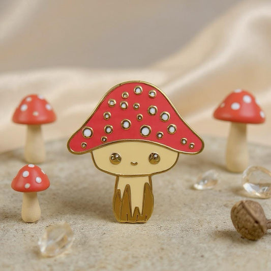 Mini Mushroom, witchy enamel pin