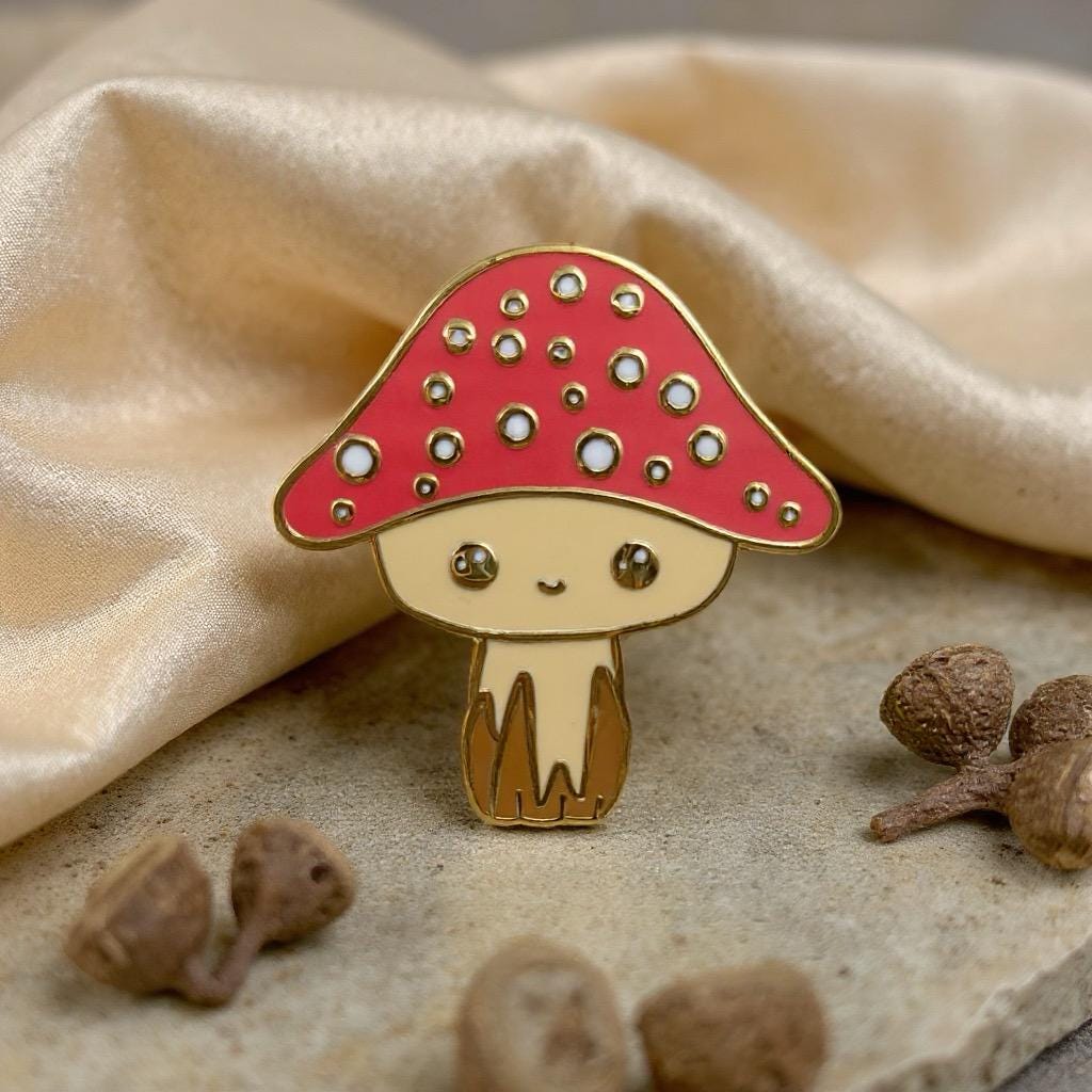 Mini Mushroom, witchy enamel pin